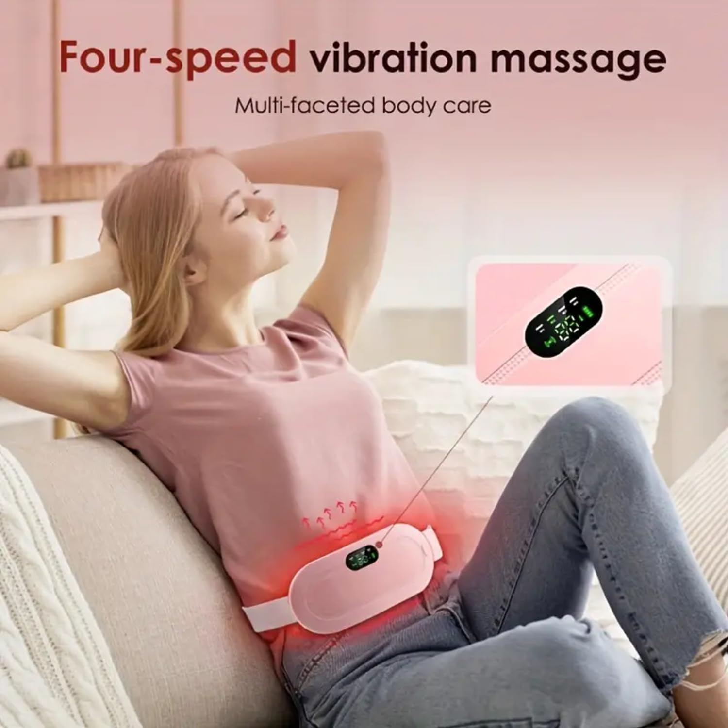 Period Cramp Relief Massager with Heating Pad for Back Pain