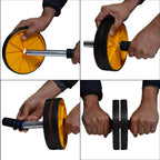 Premium Abs Roller for Men & Women, Abs Workout Equipment for Abdominal Ab Roller Home Exercise Equipment with Knee Mat -(Yellow & Black)