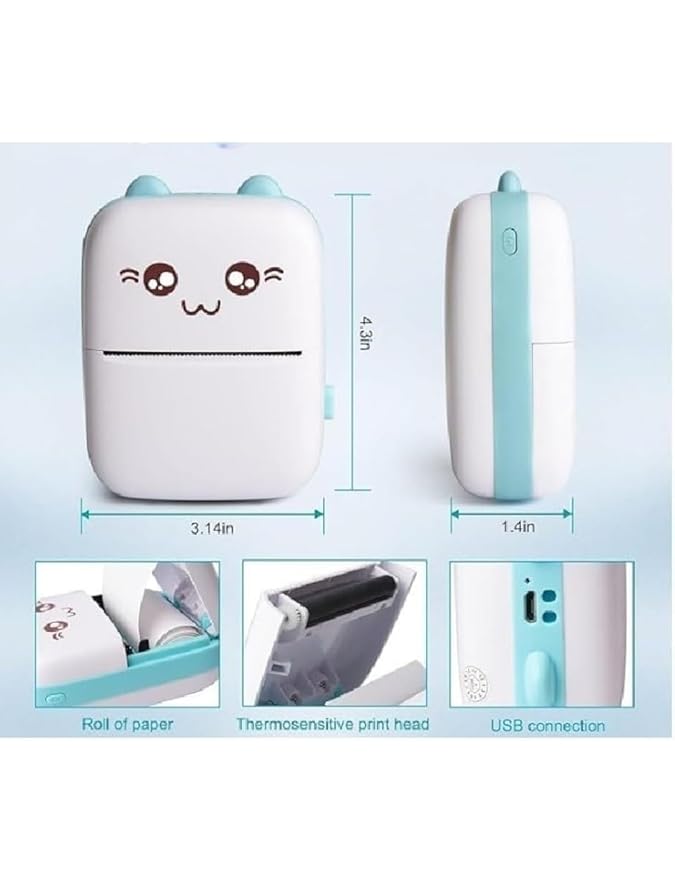 Mini Thermal Printer | Inkless Sticker Printer | USB APP Control