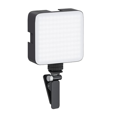 Reel Video Light with Clip and 3 Cold Shoe Connectors | 120 LED Beads | Dimmable and Rechargeable Battery |