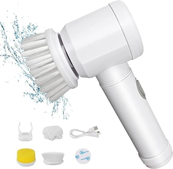 Electric Cleaning Brush, 3 Brush Heads, Bathroom, Shower Tub, Kitchen, Stove, Floor, Car