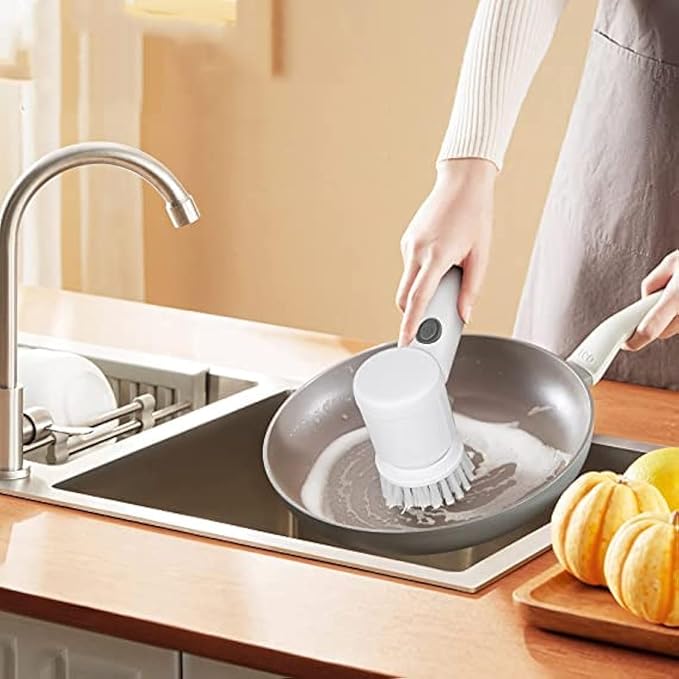 Electric Cleaning Brush, 3 Brush Heads, Bathroom, Shower Tub, Kitchen, Stove, Floor, Car