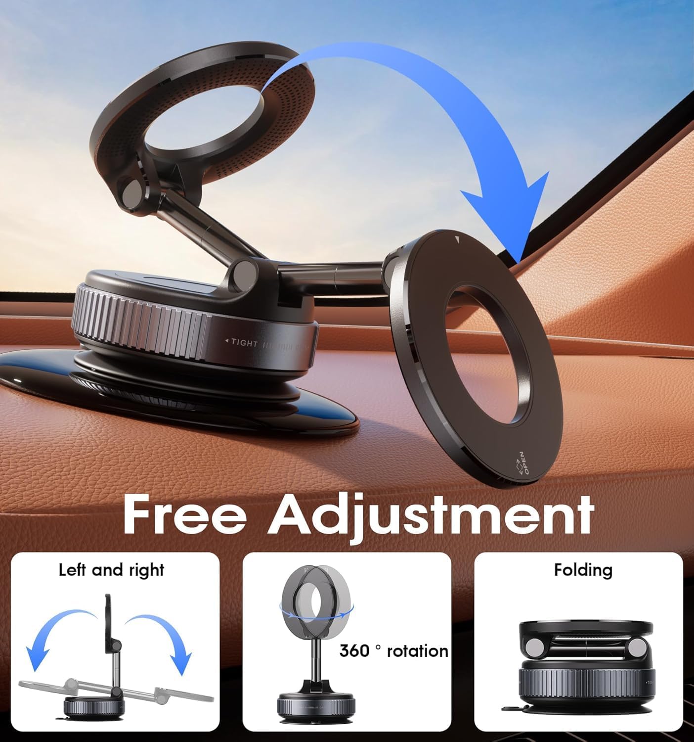 Upgraded 360° Vacuum Magnetic Car Phone Mount