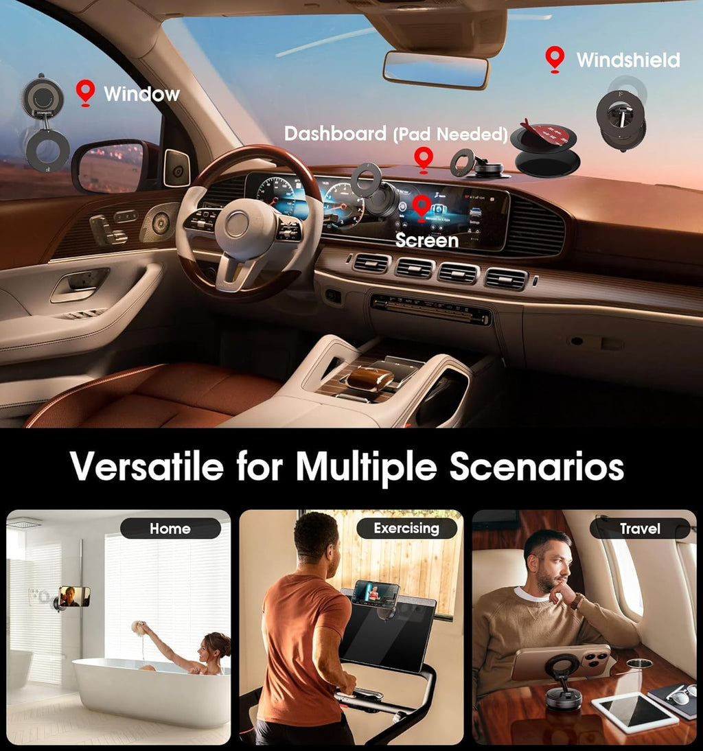 Upgraded 360° Vacuum Magnetic Car Phone Mount
