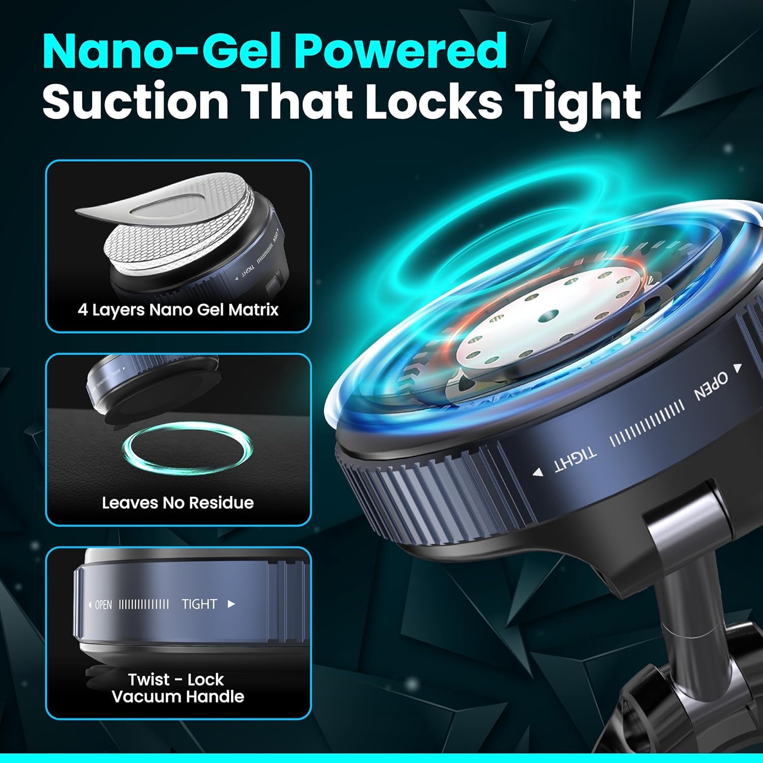 Upgraded 360° Vacuum Magnetic Car Phone Mount