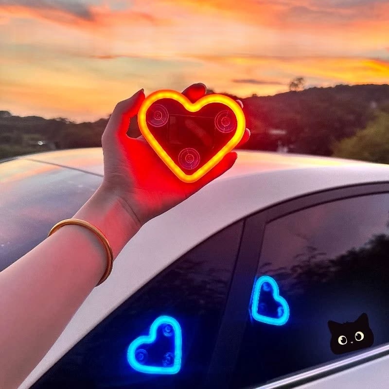 Heart Shaped Solar Car Window Light