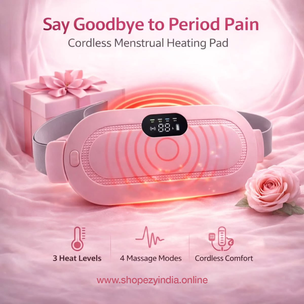 Period Cramp Relief Massager with Heating Pad for Back Pain