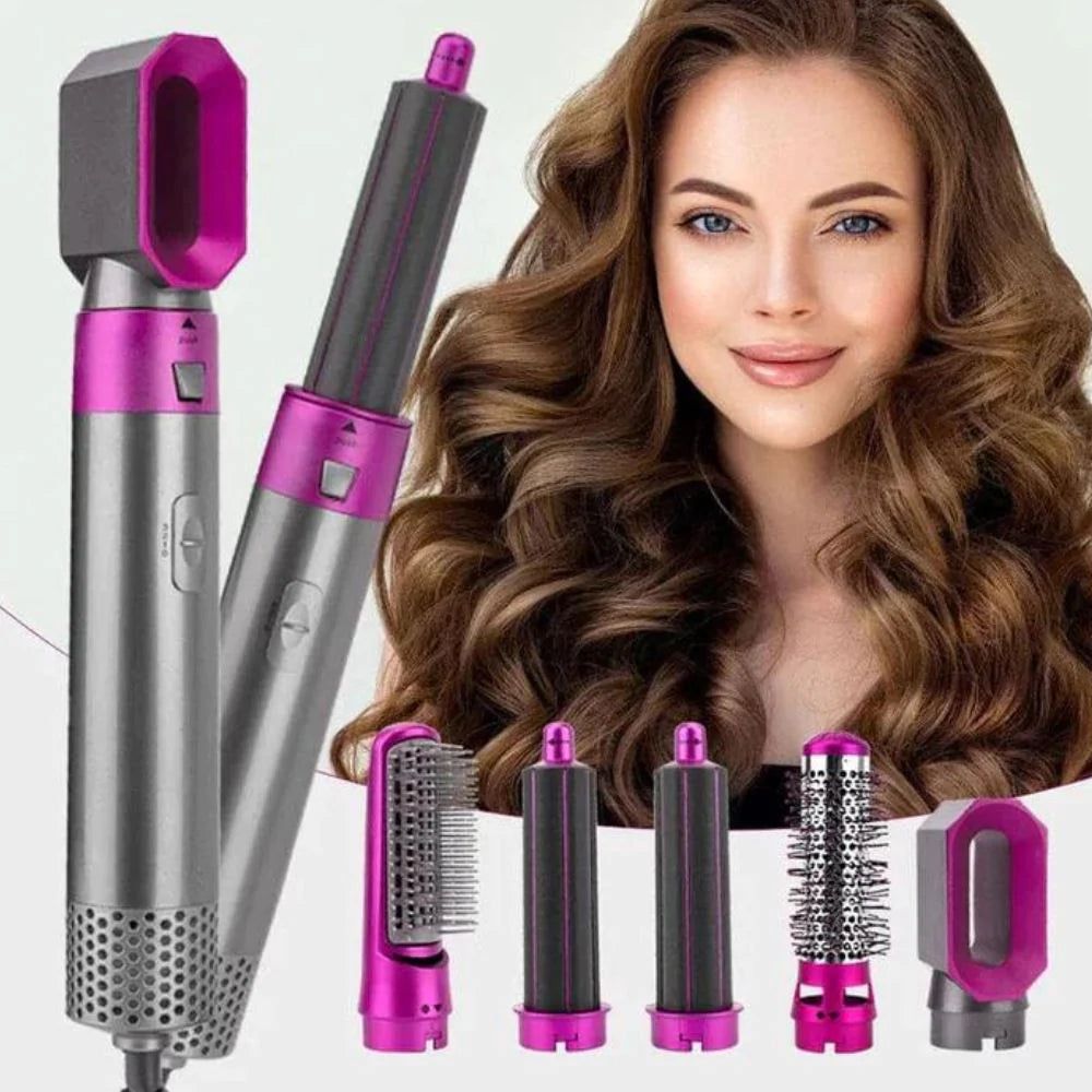 Muti-Functional 5 IN 1 Hair Styling Tool Detachable Hot Air Brush Hair Dryer with Comb