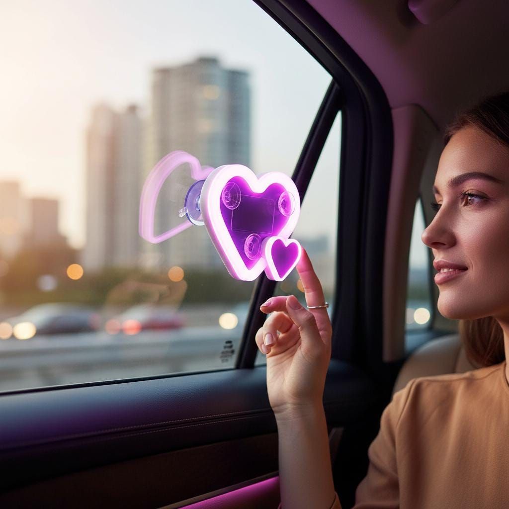 Heart Shaped Solar Car Window Light
