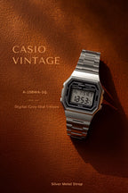 Casio Vintage A-158WA-1Q Digital Grey Dial Unisex Watch Silver Metal Strap