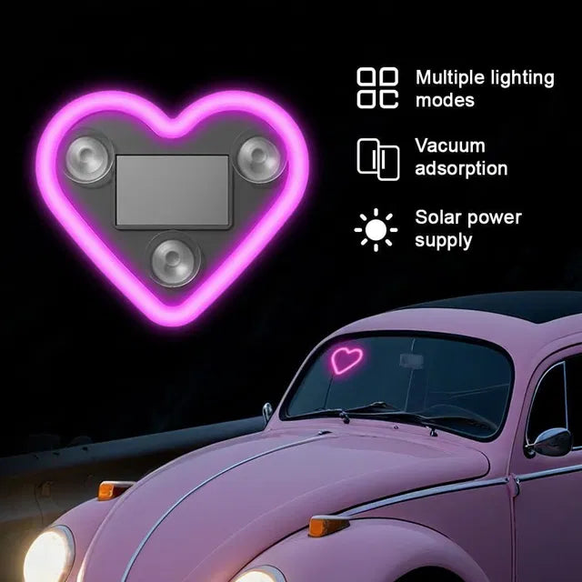 Heart Shaped Solar Car Window Light